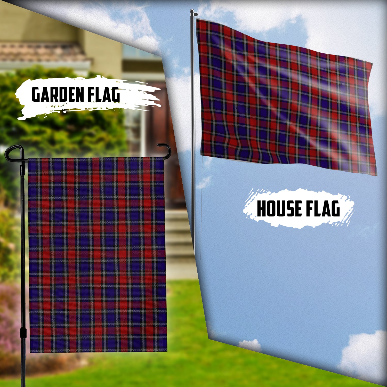 Clark Red Tartan Flag Garden Flag (Vertical) - Tartan Vibes Clothing