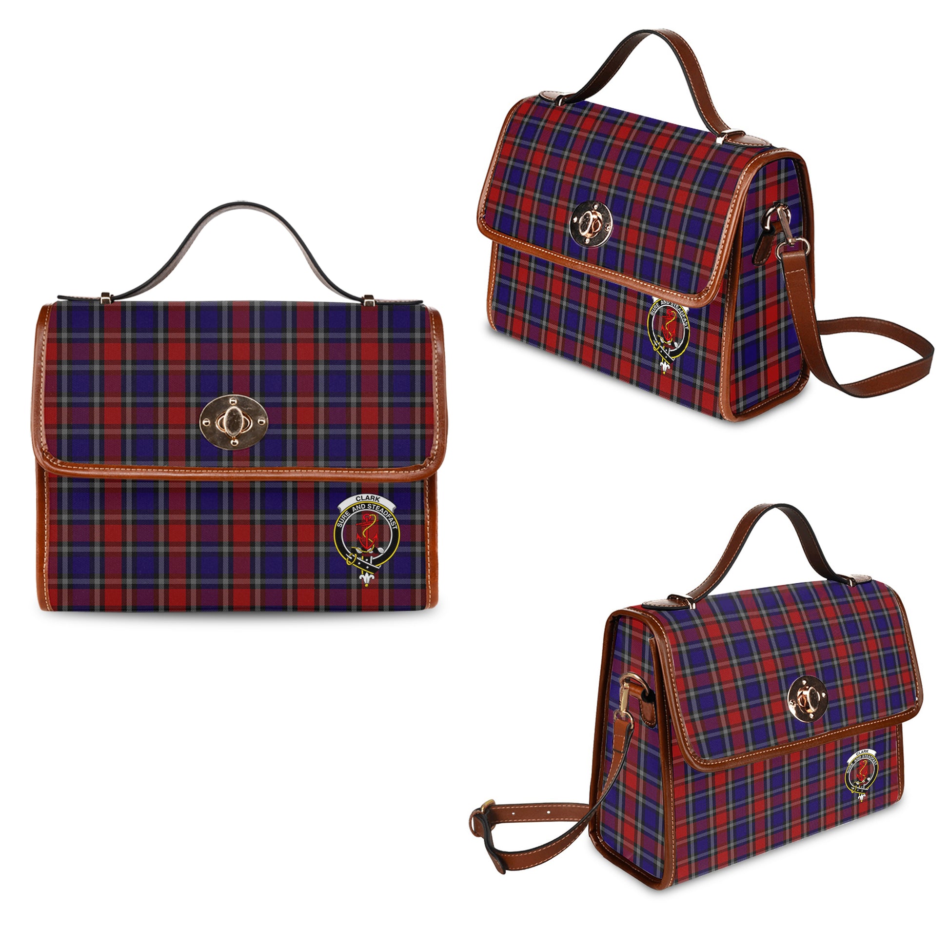 clark-red-tartan-leather-strap-waterproof-canvas-bag-with-family-crest