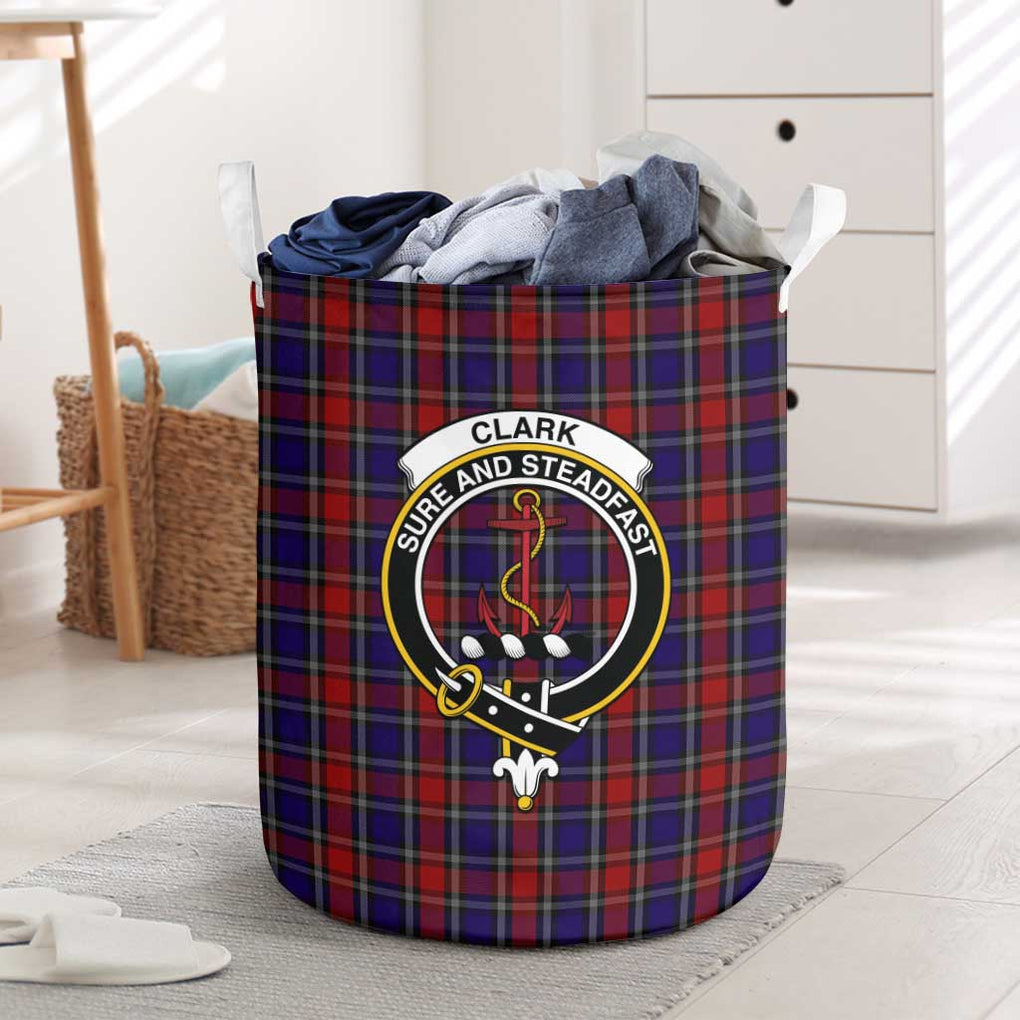 Clark Red Tartan Laundry Basket with Family Crest One Size - Tartanvibesclothing Shop