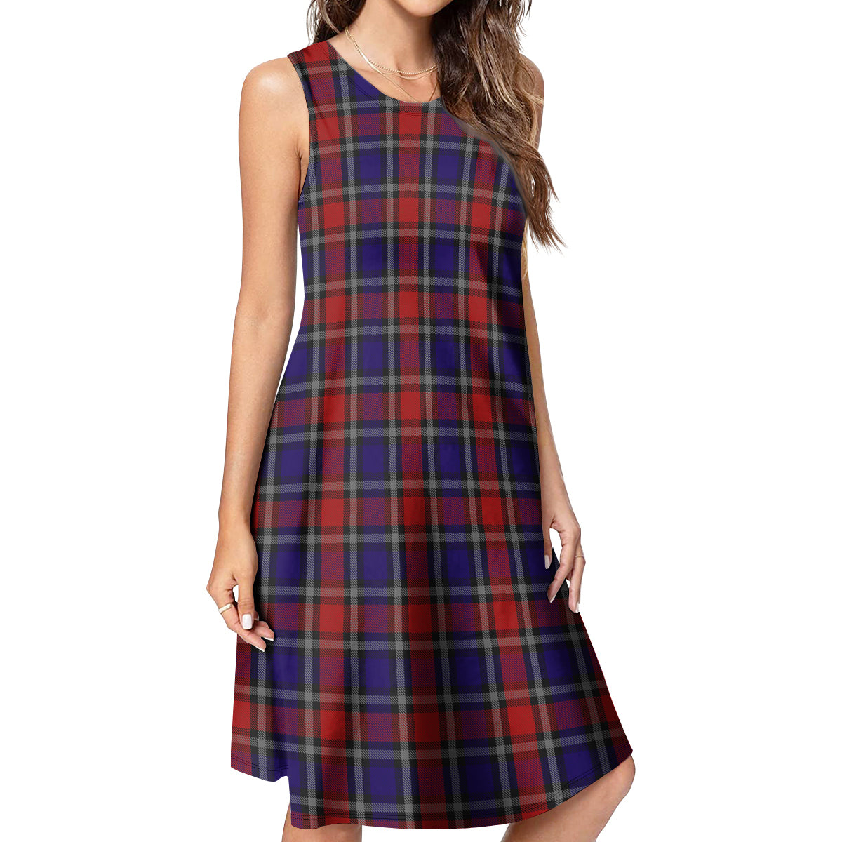 Clark Red Tartan Womens Casual Dresses - Tartanvibesclothing