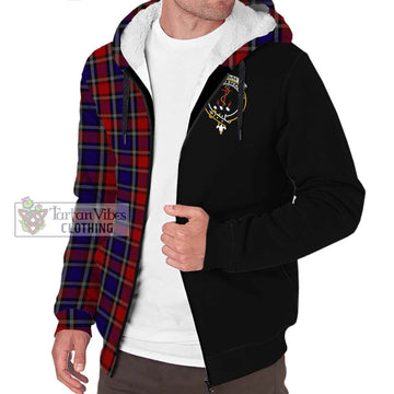 Clark Red Tartan Sherpa Hoodie with Family Crest and Half Of Me Style