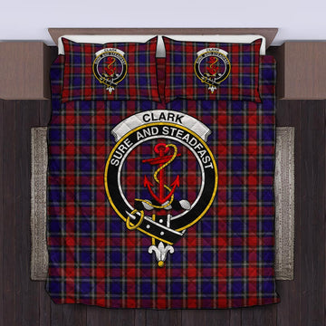 Clark Red Tartan Quilt Bed Set with Family Crest