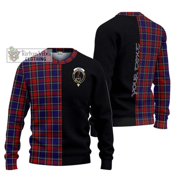 Clark Red Tartan Ugly Sweater with Family Crest and Half Of Me Style