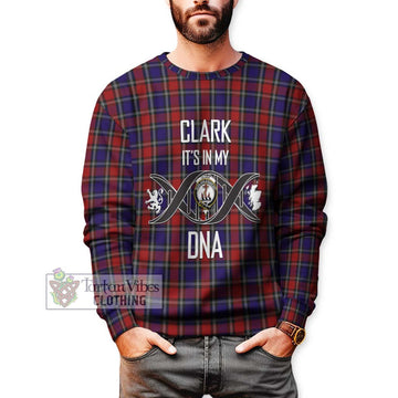 Clark Red Tartan Sweatshirt with Family Crest DNA In Me Style