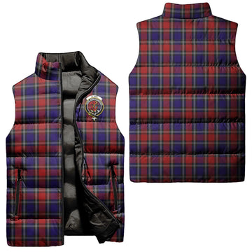 Clark Red Tartan Sleeveless Puffer Jacket with Family Crest