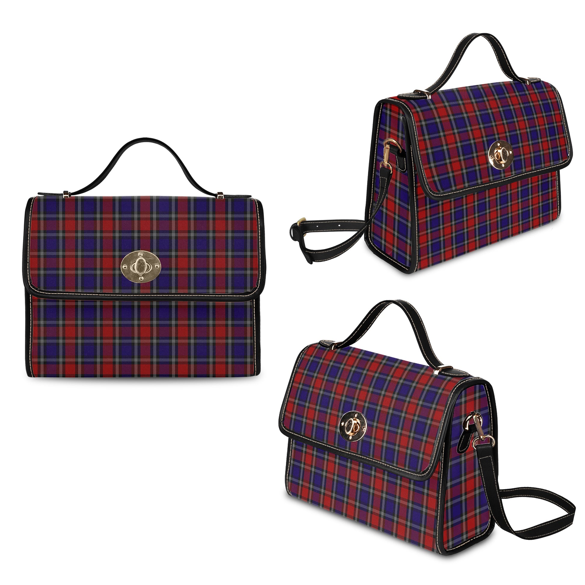 clark-red-tartan-leather-strap-waterproof-canvas-bag