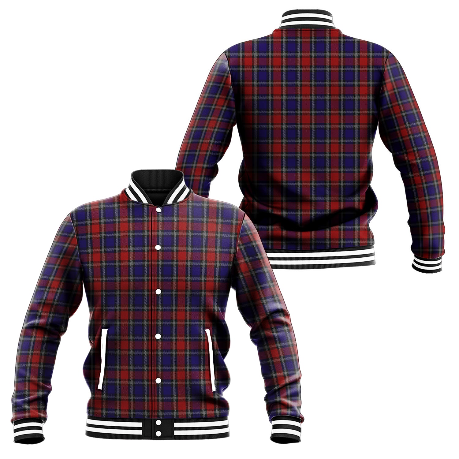 Clark Red Tartan Baseball Jacket Unisex - Tartan Vibes Clothing