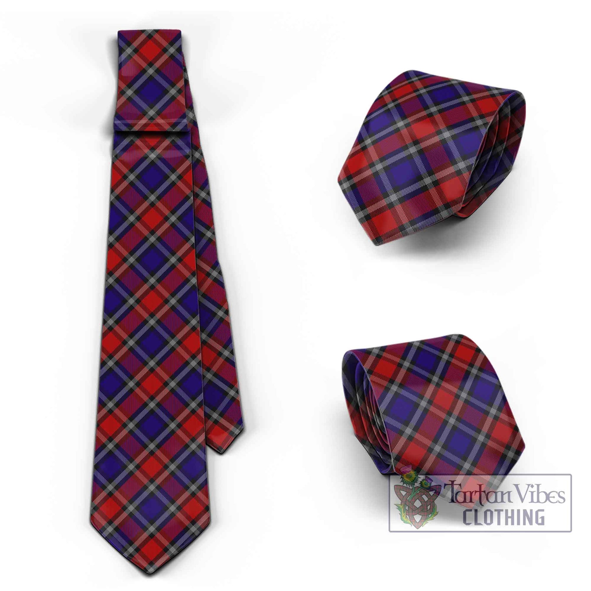 Tartan Vibes Clothing Clark Red Tartan Classic Necktie Cross Style