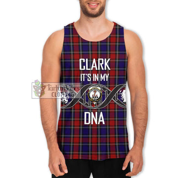 Clark Red Tartan Men's Tank Top with Family Crest DNA In Me Style