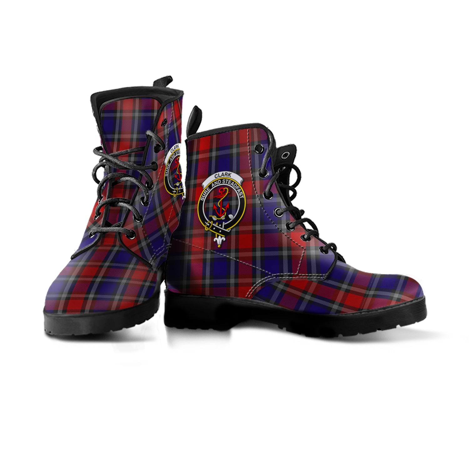 clark-red-tartan-leather-boots-with-family-crest