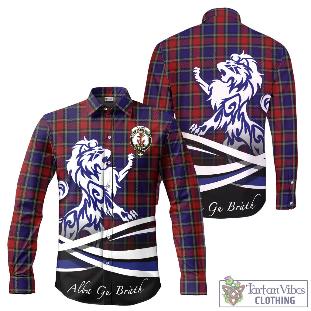 clark-red-tartan-long-sleeve-button-up-shirt-with-alba-gu-brath-regal-lion-emblem