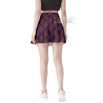 Clark Red Tartan Women's Plated Mini Skirt