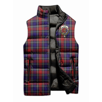 Clark Red Tartan Sleeveless Puffer Jacket with Family Crest