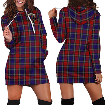 Clark Red Tartan Hoodie Dress with Family Crest