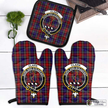 Clark Red Tartan Combo Oven Mitt & Pot-Holder with Family Crest