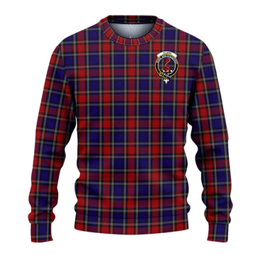 Clark Red Tartan Ugly Sweater with Family Crest