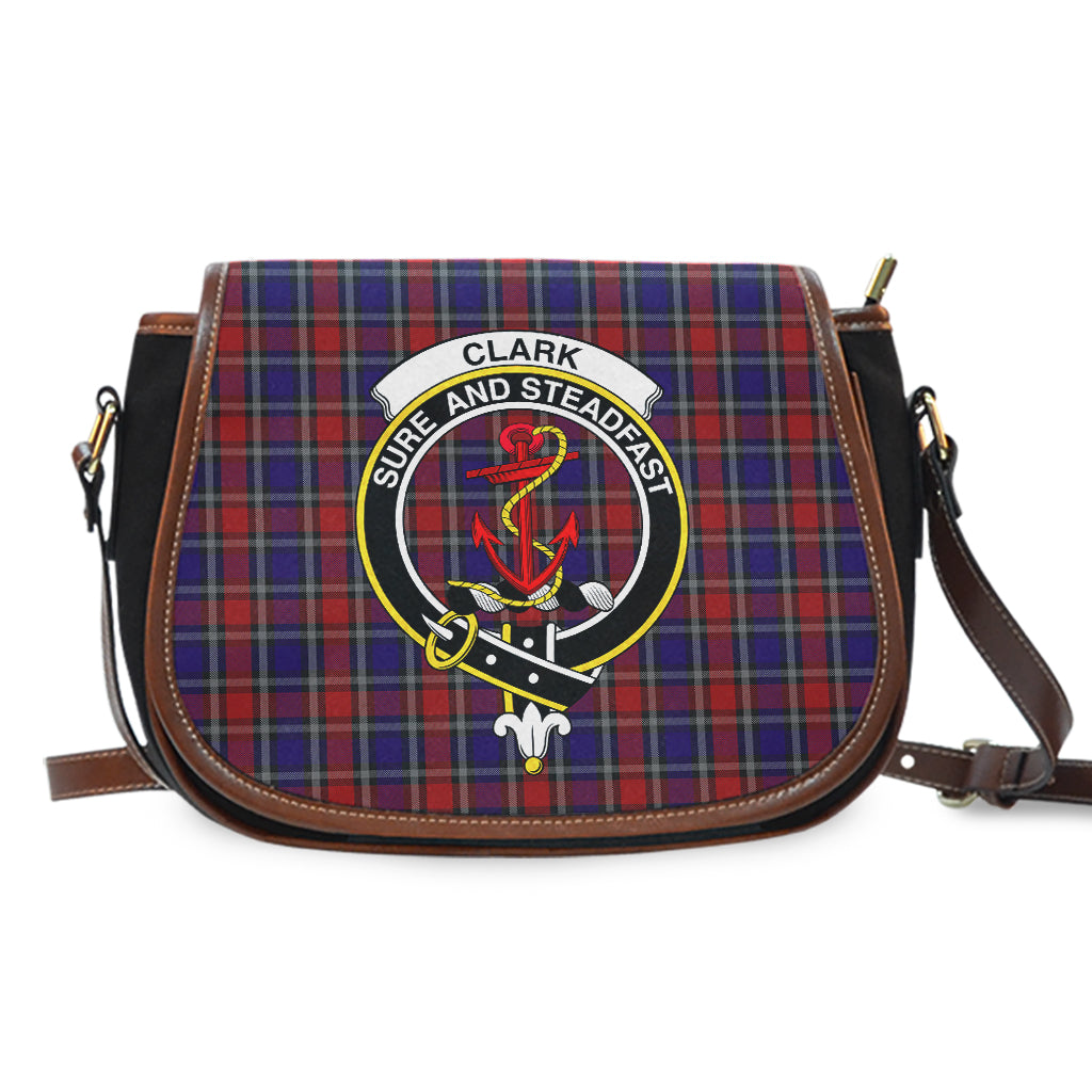 Clark Red Tartan Saddle Bag with Family Crest - Tartan Vibes Clothing