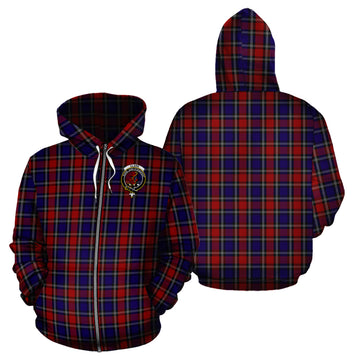 Clark Red Tartan Hoodie with Family Crest