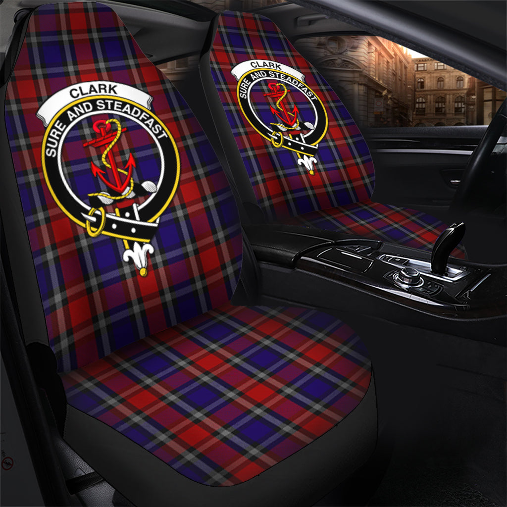 Clark Red Tartan Car Seat Cover with Family Crest - Tartanvibesclothing