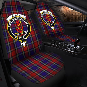 Clark Red Tartan Car Seat Cover with Family Crest