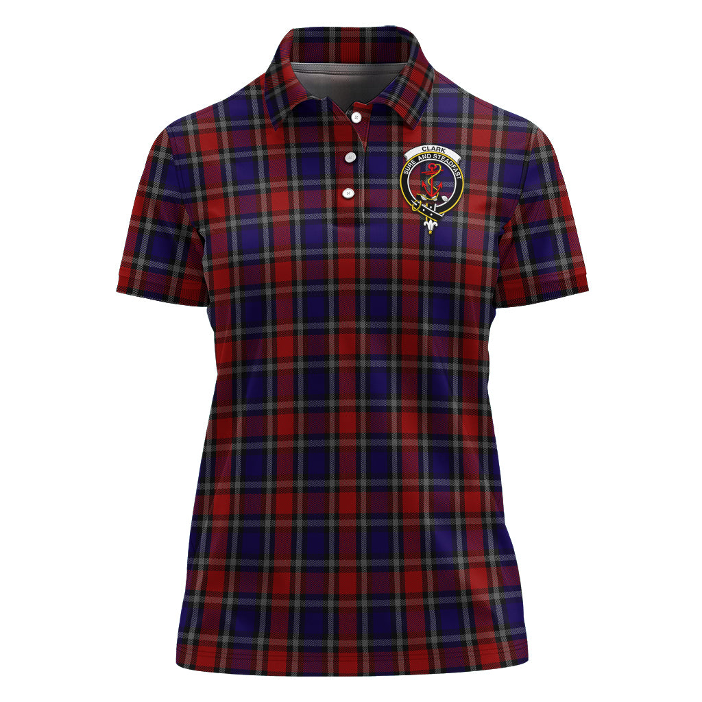 clark-red-tartan-polo-shirt-with-family-crest-for-women