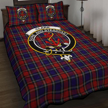 Clark Red Tartan Quilt Bed Set with Family Crest