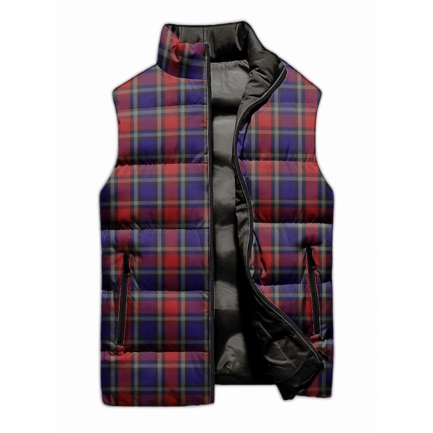 Clark Red Tartan Sleeveless Puffer Jacket - Tartanvibesclothing