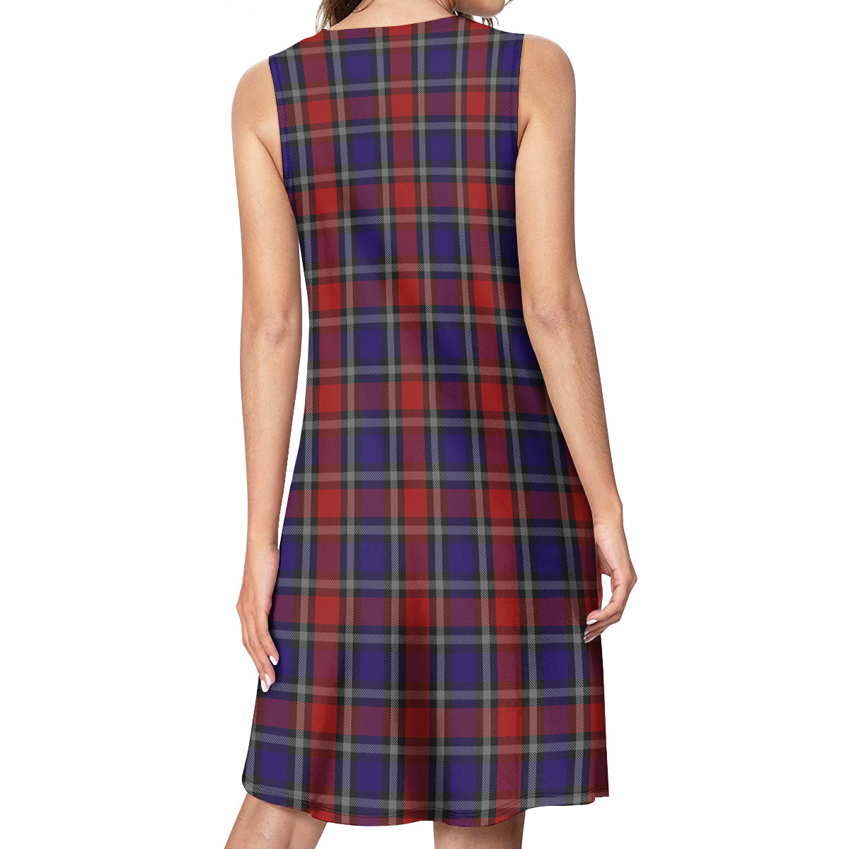 Clark Red Tartan Womens Casual Dresses - Tartanvibesclothing