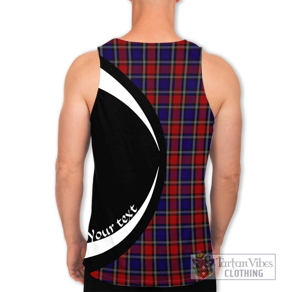 Clark Red Tartan Men's Tank Top with Family Crest Circle Style - Tartan Vibes Clothing