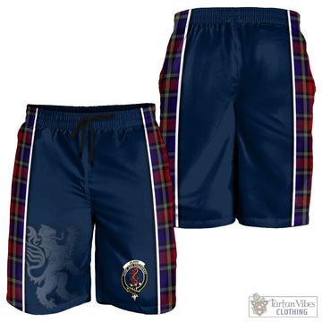 Clark Red Tartan Men's Shorts with Family Crest and Lion Rampant Vibes Sport Style