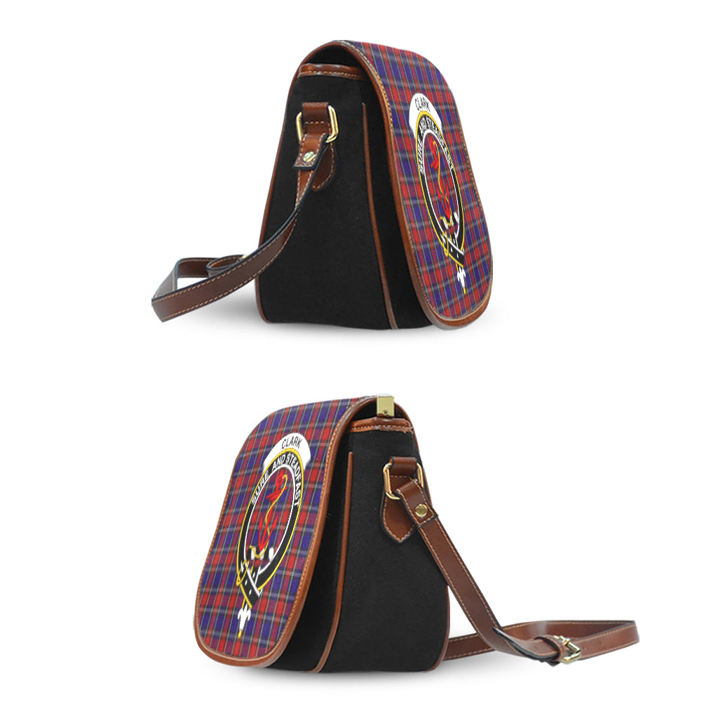 Clark Red Tartan Saddle Bag with Family Crest - Tartan Vibes Clothing