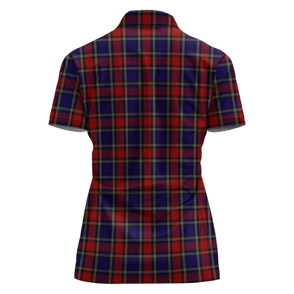 clark-red-tartan-polo-shirt-with-family-crest-for-women