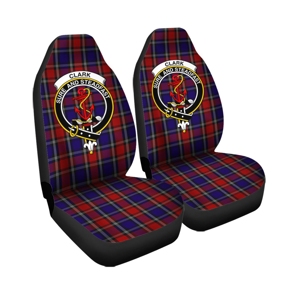 Clark Red Tartan Car Seat Cover with Family Crest - Tartanvibesclothing