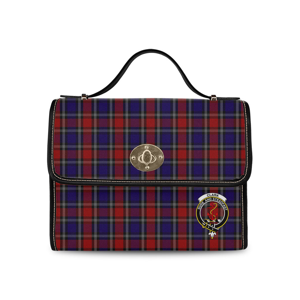 clark-red-tartan-leather-strap-waterproof-canvas-bag-with-family-crest