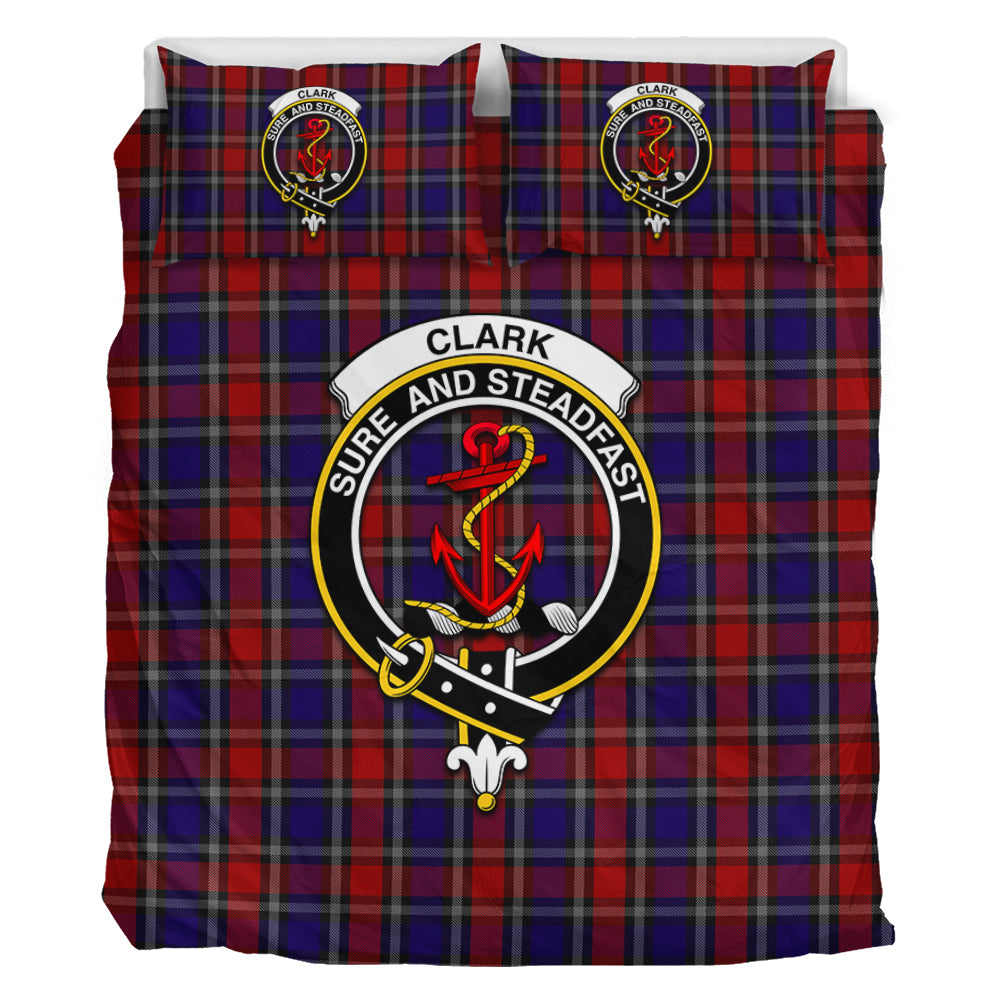 clark-red-tartan-bedding-set-with-family-crest