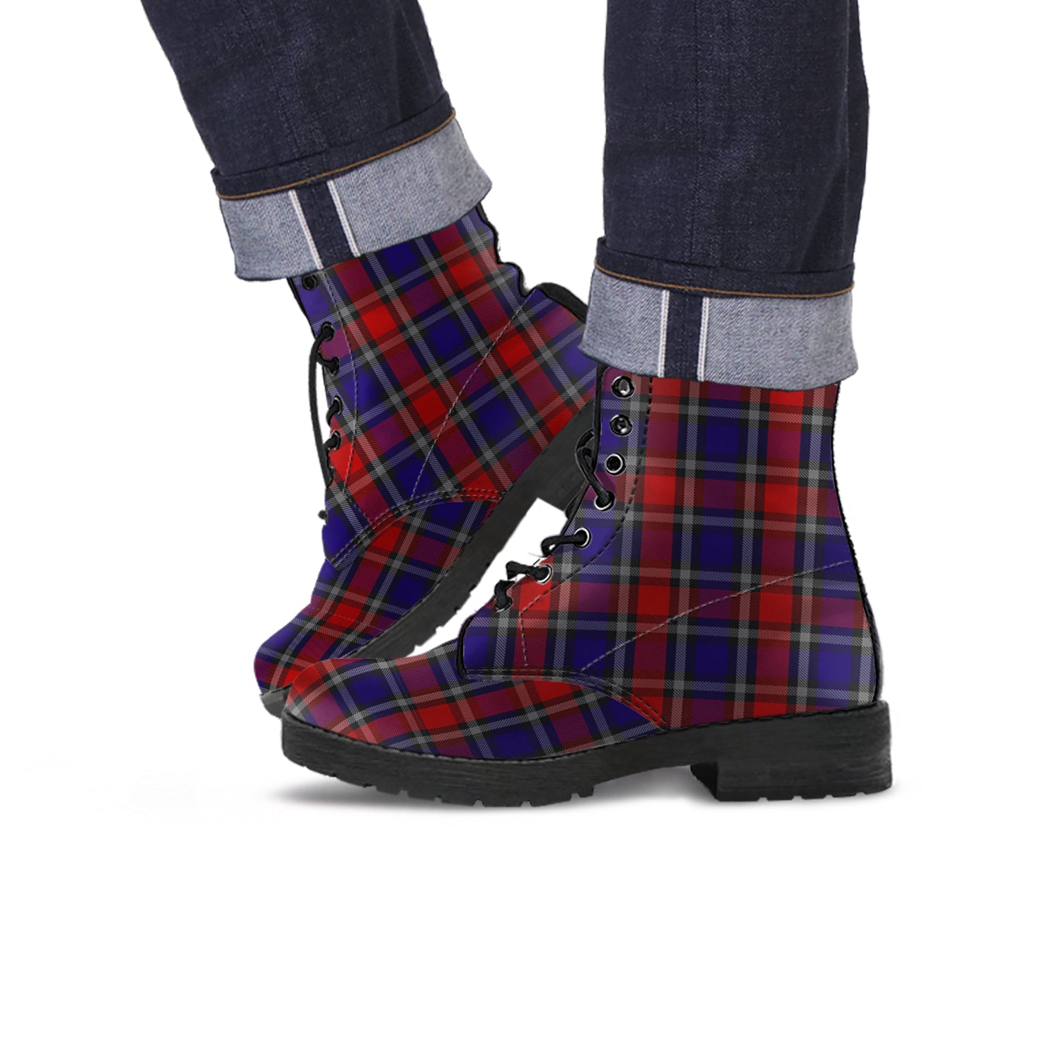 clark-red-tartan-leather-boots