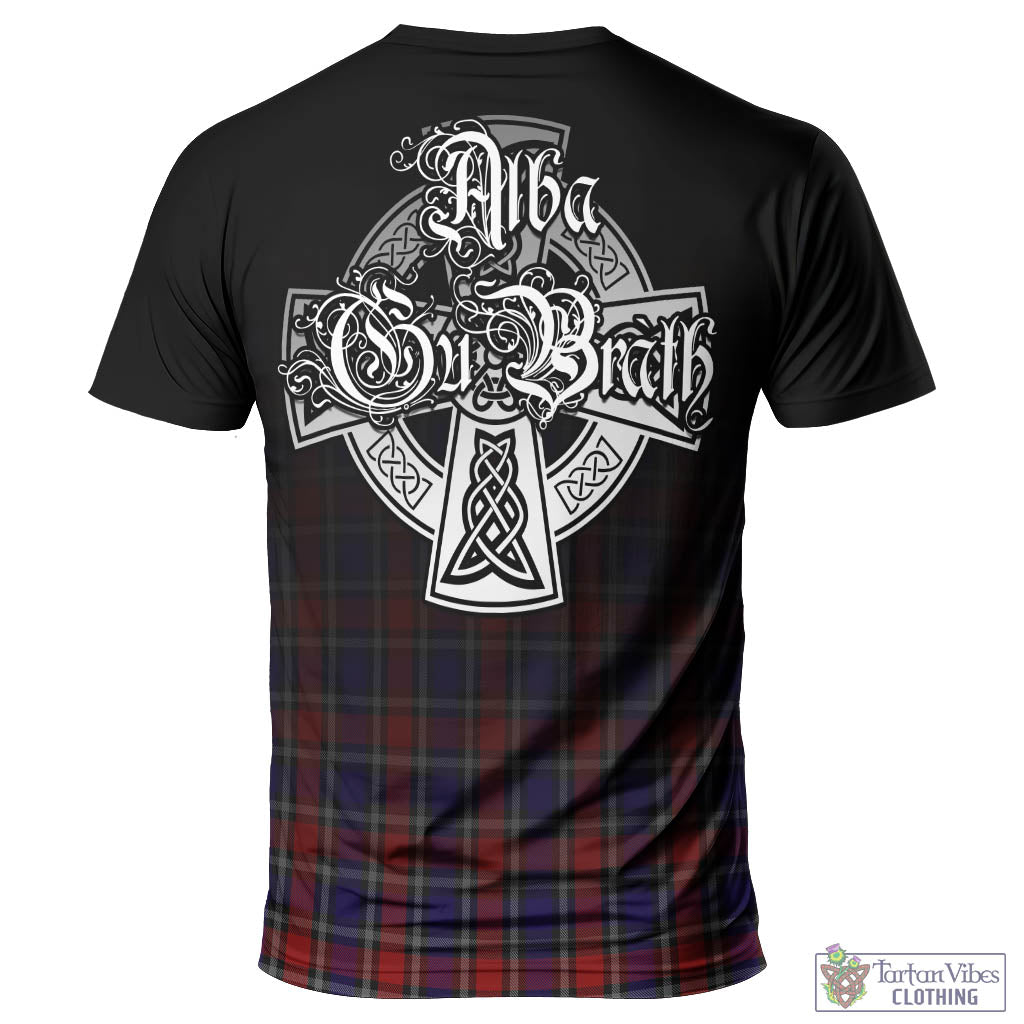 Tartan Vibes Clothing Clark Red Tartan T-Shirt Featuring Alba Gu Brath Family Crest Celtic Inspired