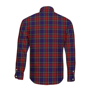 Clark Red Tartan Long Sleeve Button Up Shirt with Family Crest