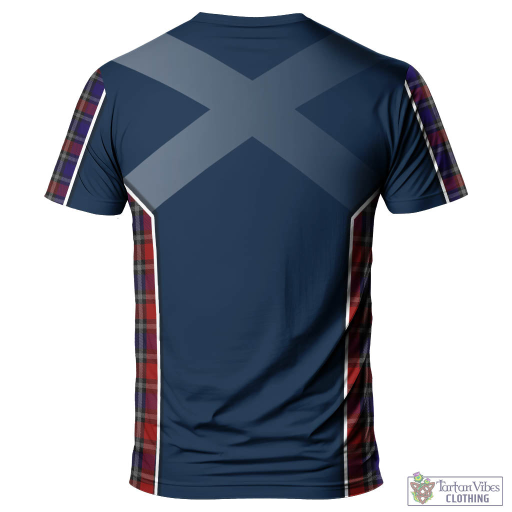 Tartan Vibes Clothing Clark Red Tartan T-Shirt with Family Crest and Lion Rampant Vibes Sport Style