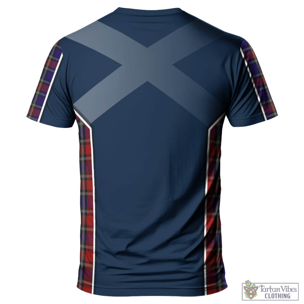 Tartan Vibes Clothing Clark Red Tartan T-Shirt with Family Crest and Scottish Thistle Vibes Sport Style