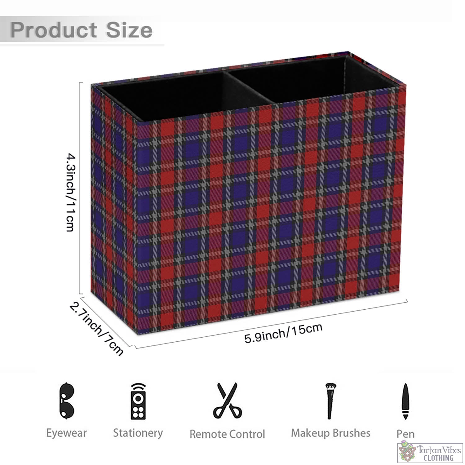 Tartan Vibes Clothing Clark Red Tartan Pen Holder