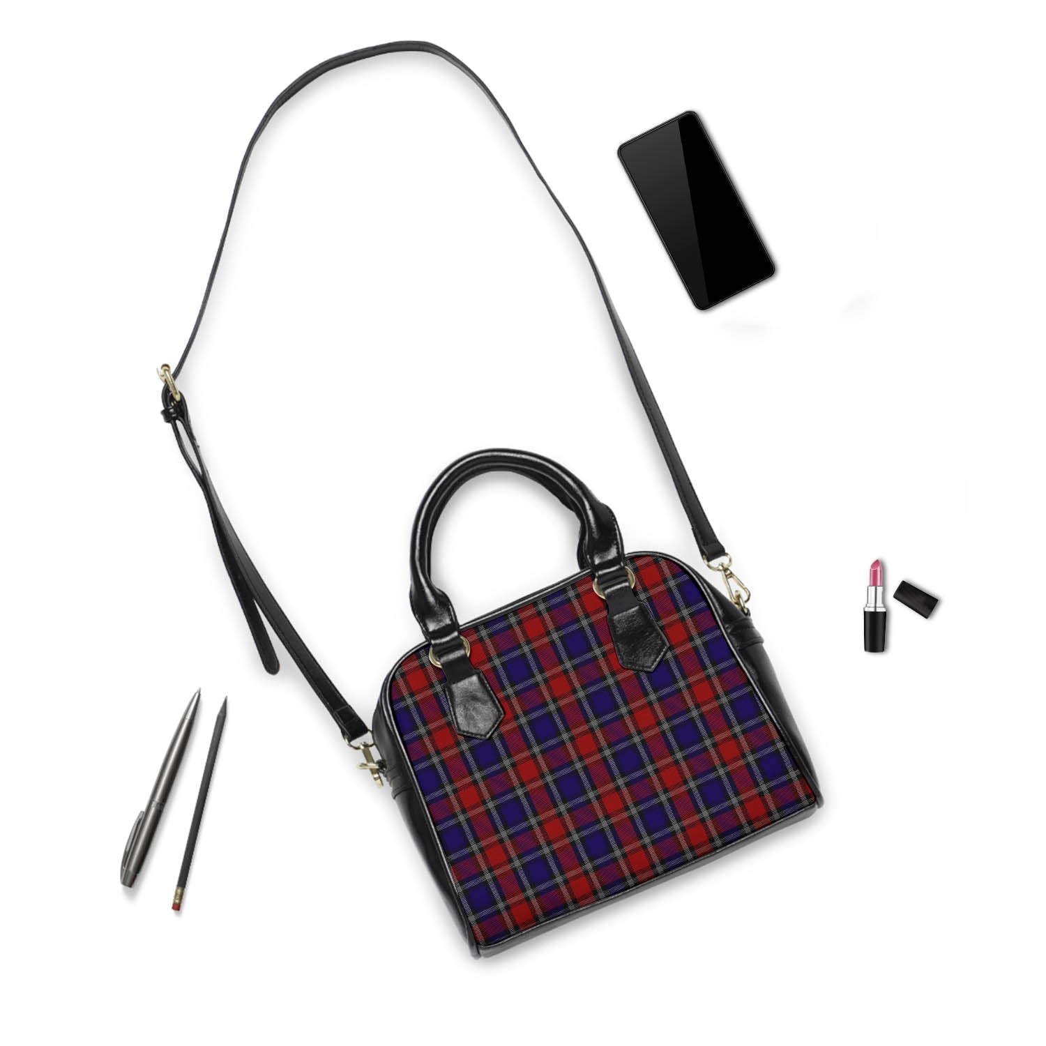 Clark Red Tartan Shoulder Handbags - Tartanvibesclothing