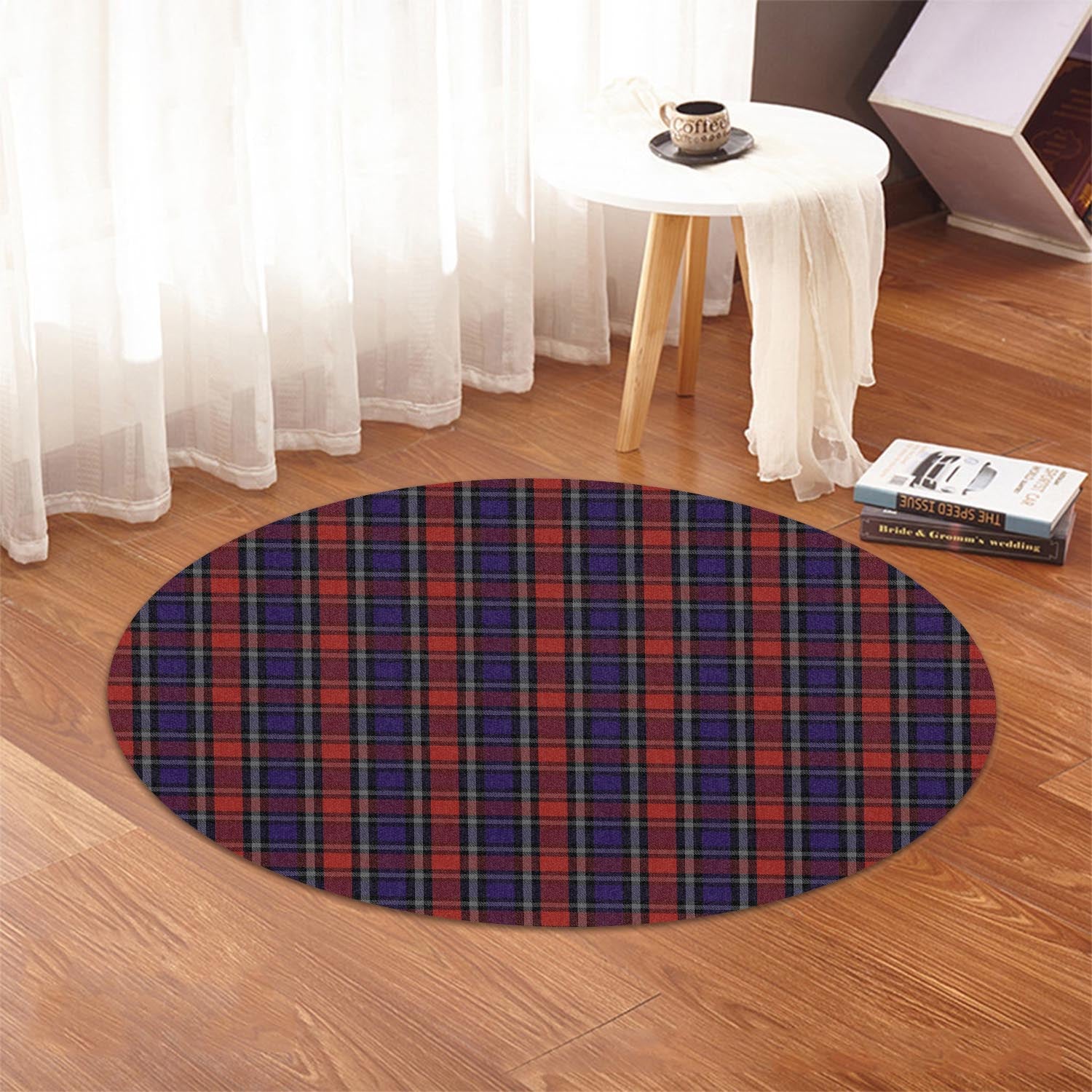 Clark Red Tartan Round Rug - Tartanvibesclothing