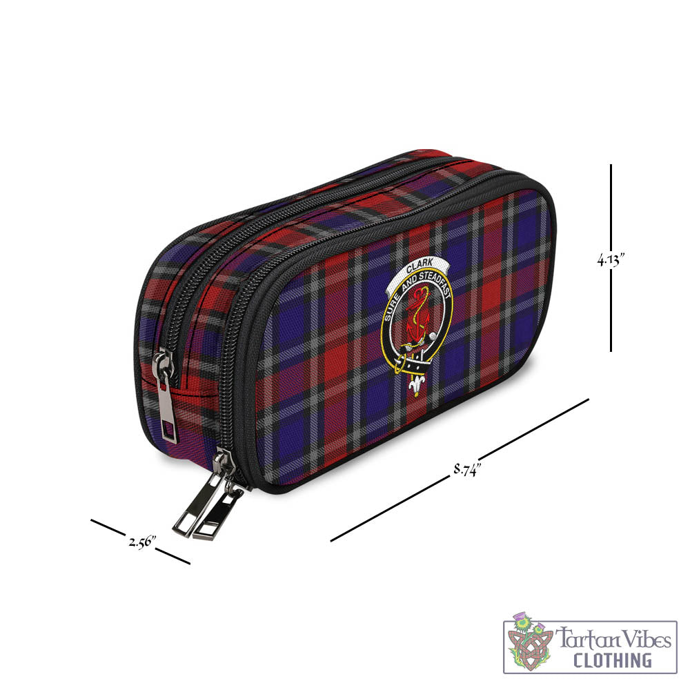 Tartan Vibes Clothing Clark Red Tartan Pen and Pencil Case with Family Crest