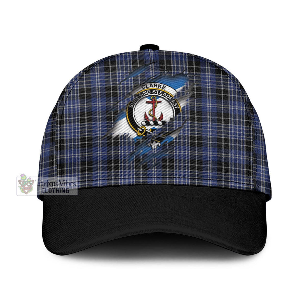 Clarke Tartan Classic Baseball Cap with Family Crest In Me Style Classic Cap Universal Fit - Tartan Vibes Clothing