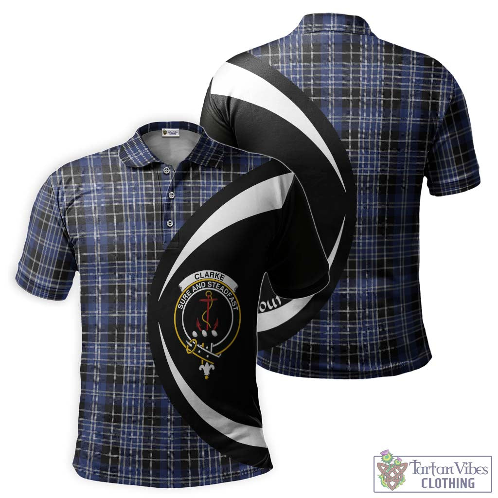 Clarke Tartan Men's Polo Shirt with Family Crest Circle Style Kid - Tartan Vibes Clothing