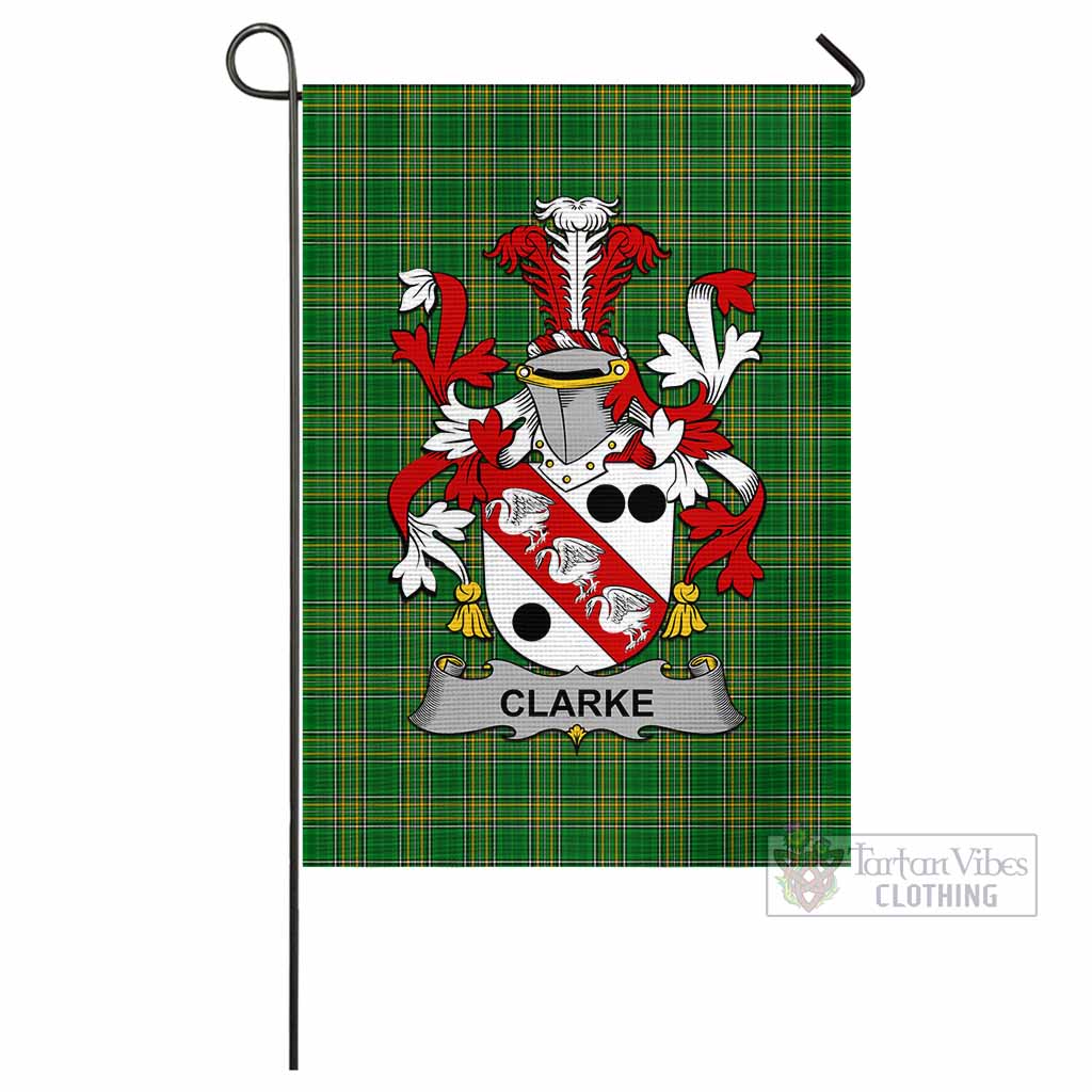 Tartan Vibes Clothing Clarke Irish Clan Flag with Coat of Arms