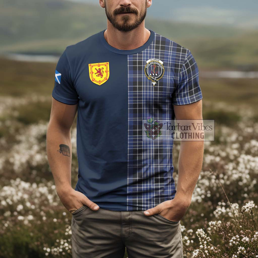 Tartan Vibes Clothing Clarke Tartan T-Shirt Alba with Scottish Lion Royal Arm Half Style