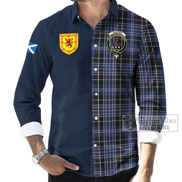 Clarke Tartan Long Sleeve Button Shirt Alba with Scottish Lion Royal Arm Half Style