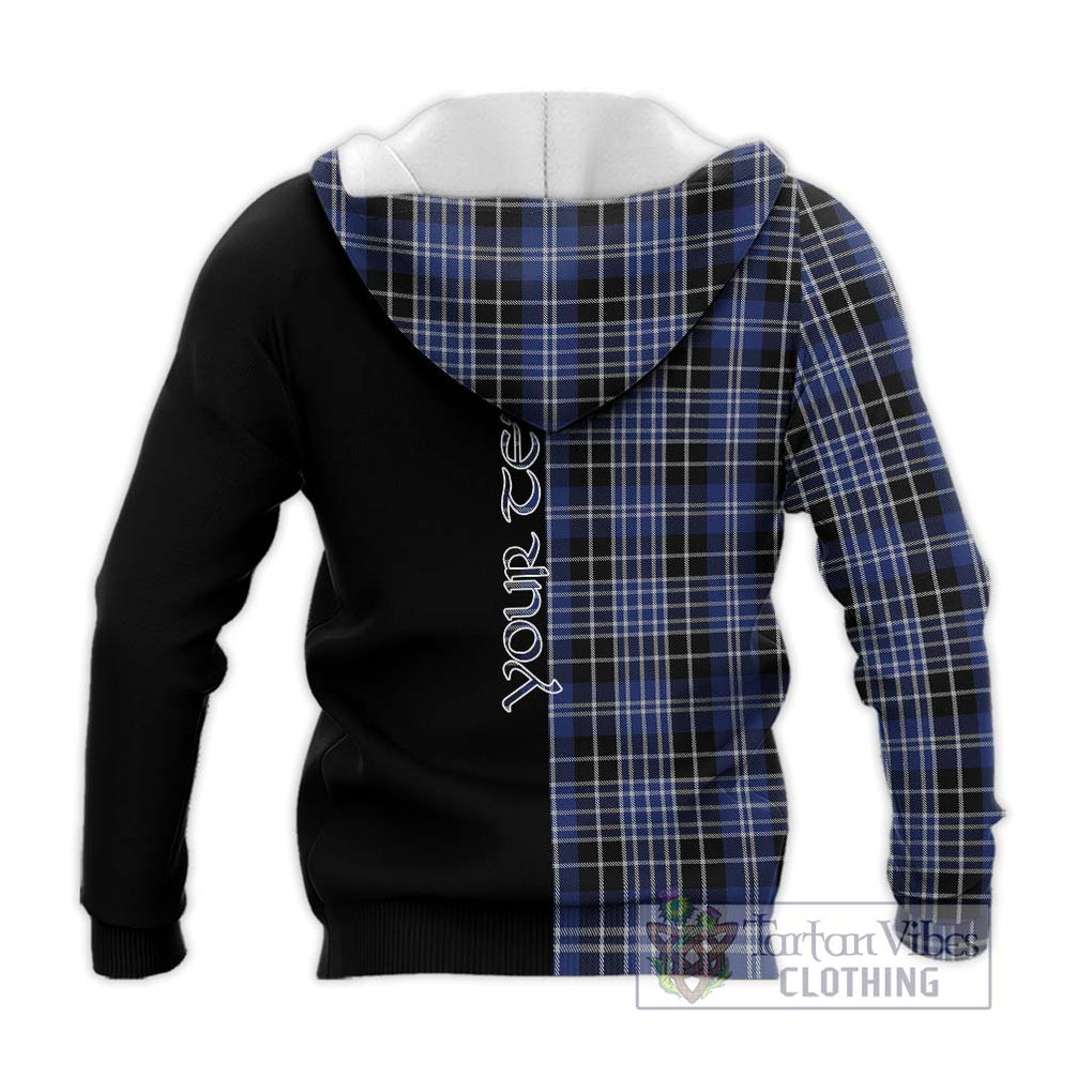 Clarke Tartan Knitted Hoodie with Family Crest and Half Of Me Style - Tartanvibesclothing Shop